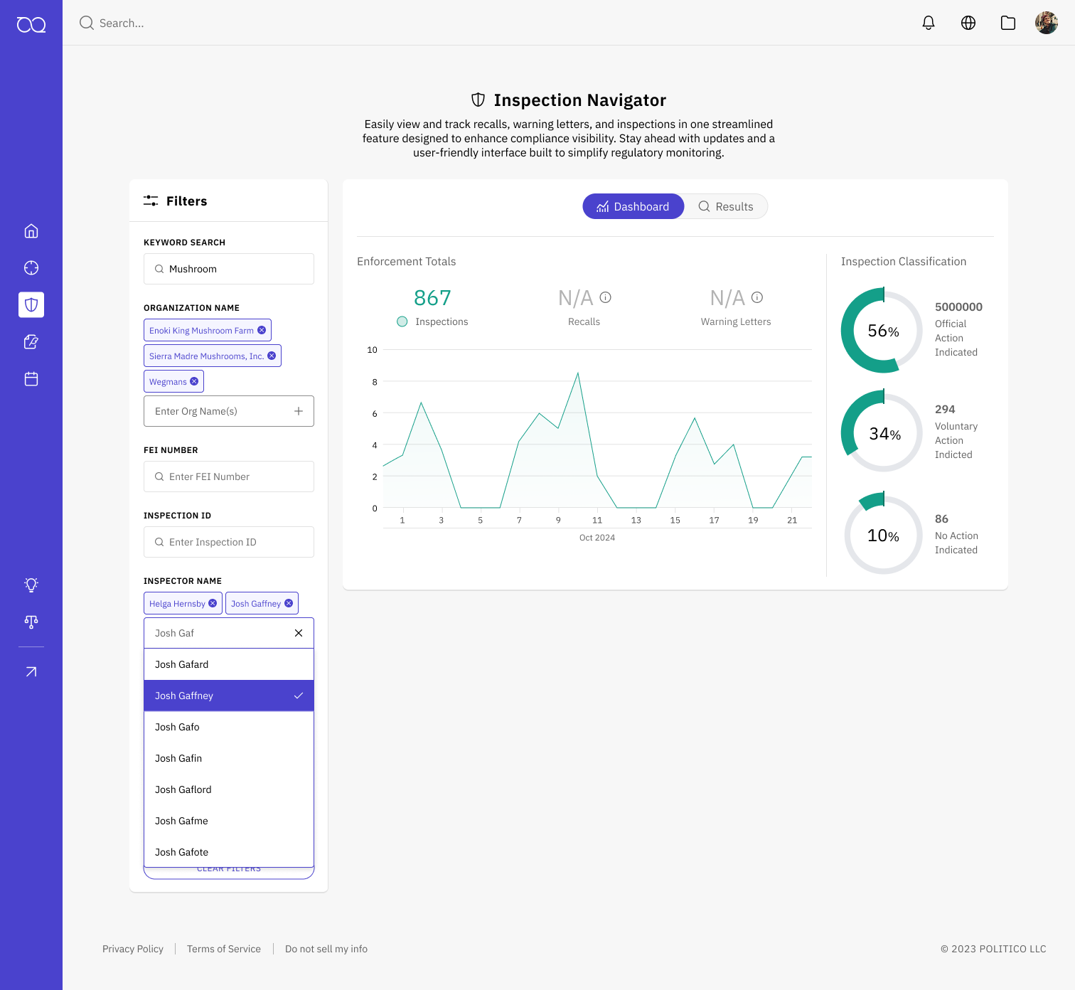 Inspector Navigator Active Search